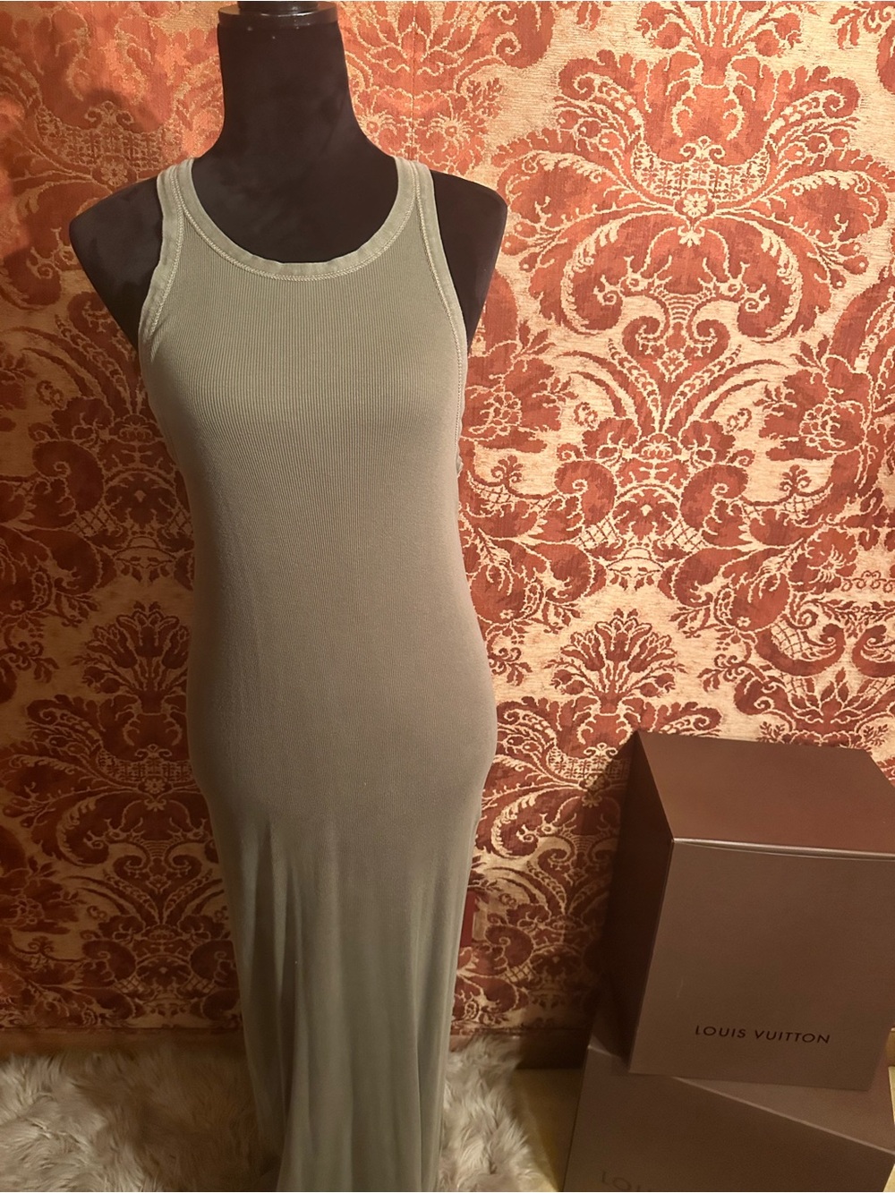 Polo by Ralph Lauren Olive Ribbed Tank Maxi Dress - Picture 3 of 5